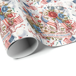 Golf 4 juli 250 år självständighetsknapp presentpapper