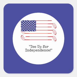 Golf 4 juli Independence day Amerika Fyrkantigt Klistermärke