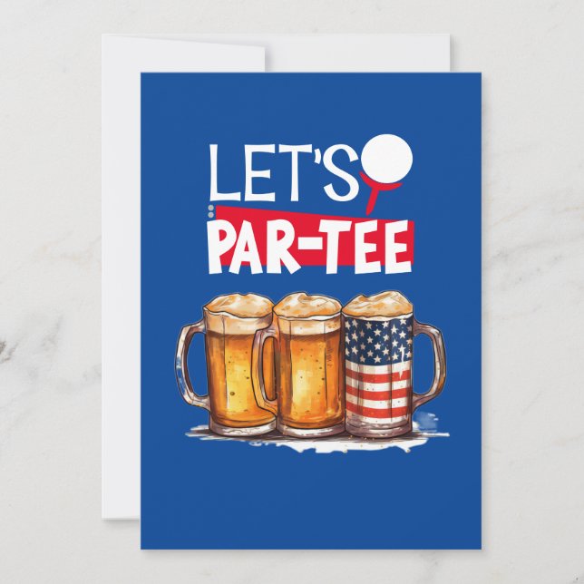 Golf 4 juli självständighetsdag fest  inbjudningar (Framsida)