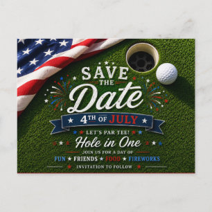Golf 4 juli självständighetsdag för amerikansk gol vykort