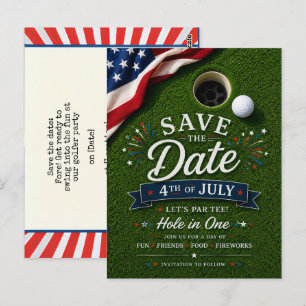 Golf 4 juli självständighetsdag för amerikansk gol vykort
