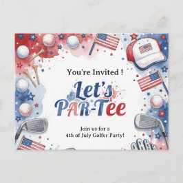 GOLF  4 juli   Självständighetsdag Golftajm fest   Helg Vykort