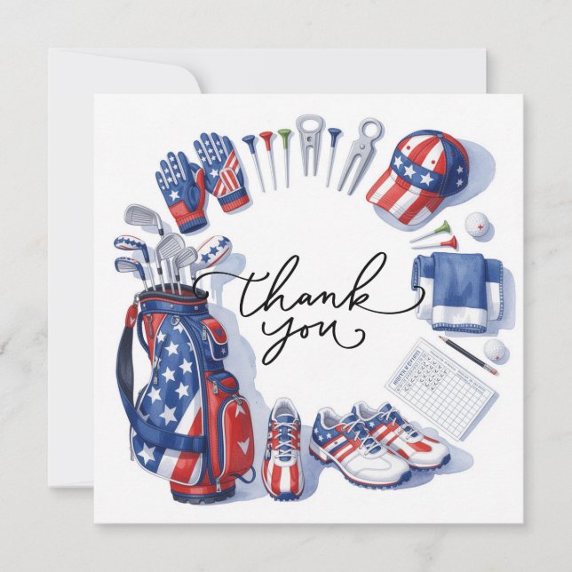 GOLF  4 juli   Självständighetsdag Golftajmatsfest Tack Kort (Framsida)