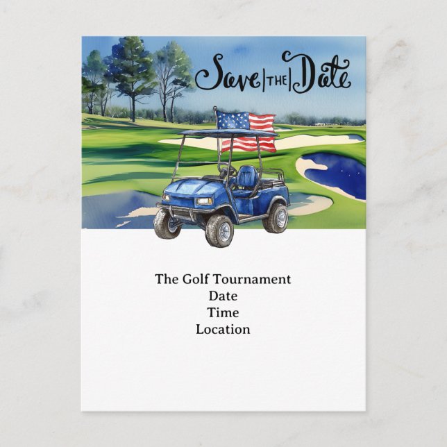 Golf 4 juli självständighetsdag inbjudan brevkort vykort (Framsida)
