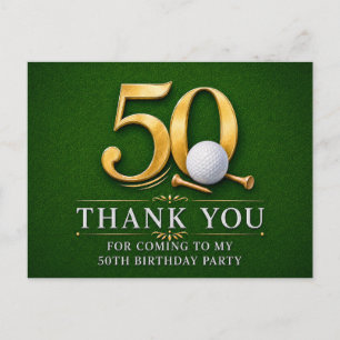 Golf 50-årsdag på grönt vykort
