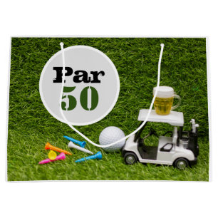 Golf 50-årsdagen med boll och öl med T