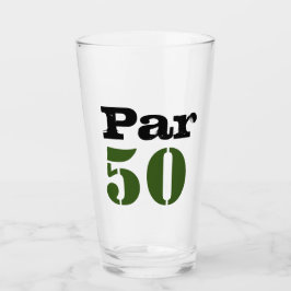 Golf 50:e födelsedag med nummer par femtio glaskopp