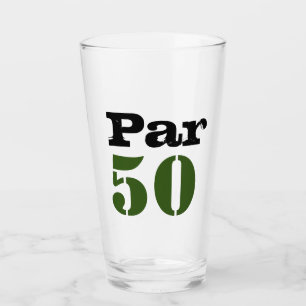 Golf 50:e födelsedag med nummer par femtio glaskopp