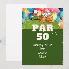 Golf 50:e födelsedagen med golf och öl inbjudningar
