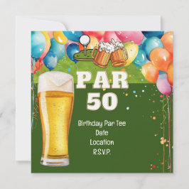 Golf 50:e födelsedagen med golf och öl inbjudningar