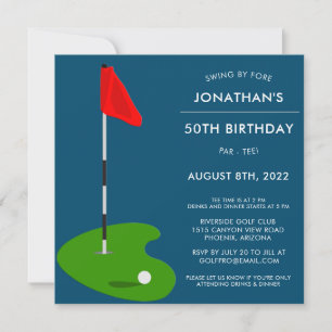 Golf 50:e Födelsedagsfesten Inbjudningar