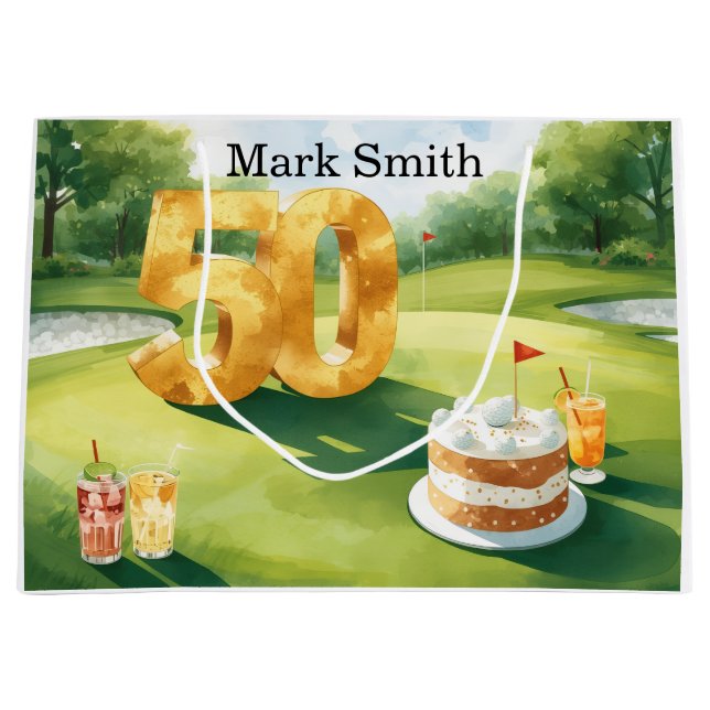  Golf 50th Birthday for golfer with cake on green (Framsidan)