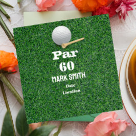 Golf 60-årsfirande med boll på grön för golfare inbjudningar