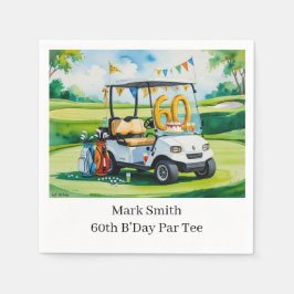 Golf 60:e födelsedag med Golf Cart på att sätta Gr Pappersservett