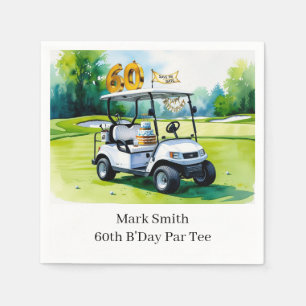Golf 60:e födelsedag med Golf Cart på att sätta Gr Pappersservett