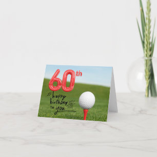 Golf 60:e födelsedagen med golf boll på grönt kort