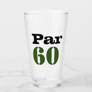 Golf 60:e födelsedagen med siffran 60 glaskopp