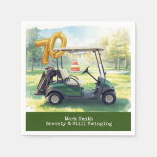 Golf 70-års födelsedagsfest Par Tee Golfare fest Pappersservett