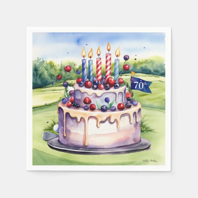 Golf 70-årsdag för golfare  pappersservett (Framsidan)