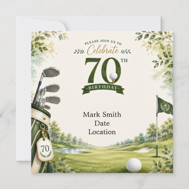 Golf 70-årsdag  inbjudningar (Framsida)
