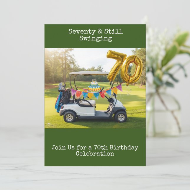 Golf 70-årsfirande Par Tee Golftävling inbjudan (Stående Fram)