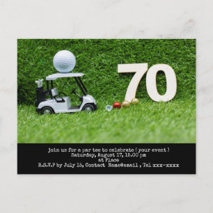 Golf 70-årsfirande save the date för golfare fest vykort