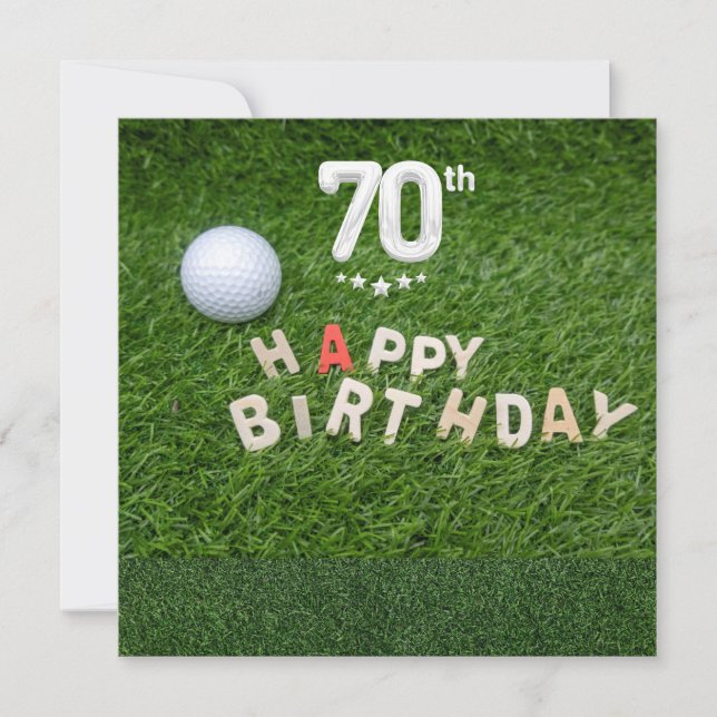 Golf 70:e födelsedagen med golf boll för golfer kort (Framsida)