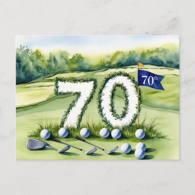 Golf 70:e födelsedagen vykort (Framsida)