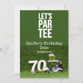 Golf 70:e Födelsedagsfesten med golf boll T Inbjudningar