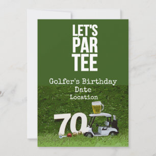 Golf 70:e Födelsedagsfesten med golf boll T Inbjudningar