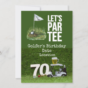 Golf 70:e Födelsedagsfesten med golf boll T Inbjudningar