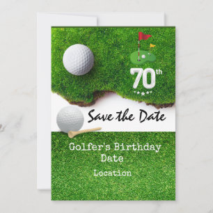 Golf 70:e Födelsedagsfesten med golf boll T-vagn Inbjudningar