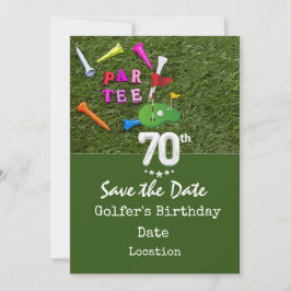Golf 70:e Födelsedagsfesten med golf boll T-vagn Inbjudningar
