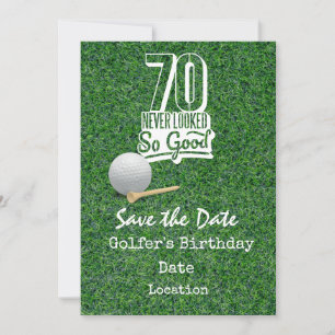 Golf 70:e Födelsedagsfesten med golf boll T-vagn Inbjudningar