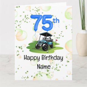Golf 75:e Birthday för golfer med golfvagn Kort