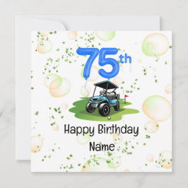 Golf 75:e Birthday för golfer med golfvagn Kort