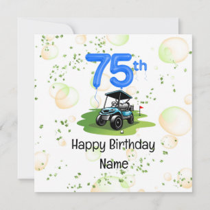 Golf 75:e Birthday för golfer med golfvagn Kort