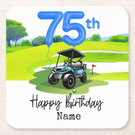 Golf 75:e Birthday till Golfer Underlägg Papper Kvadrat
