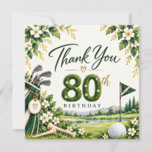 Golf 80-årsdag Grön akvarell golfbana