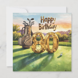 Golf 80-årsdag med golfboll för golfare kort