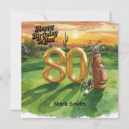 Golf 80-årsdag med golfboll för golfare kort