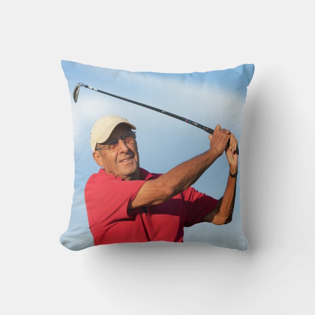 Golf 80-årsdagen av födelsedag med eget foto kudde (Framsida)