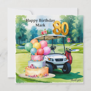 Golf 80-årsdagen med golf boll för golfer kort