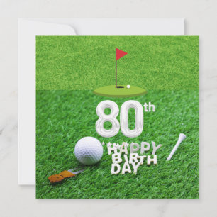 Golf 80-årsdagen med golf boll för golfer kort