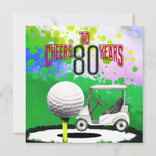 Golf 80-årsdagen med golf boll för golfer kort