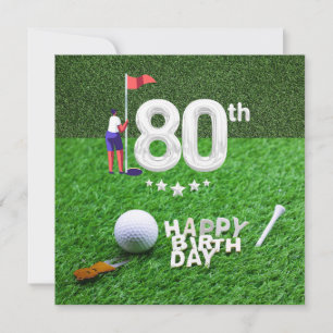 Golf 80-årsdagen med golf boll för golfer kort