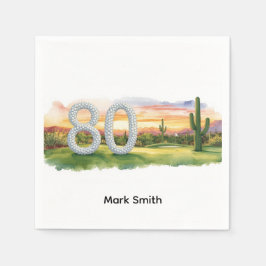 Golf 80th Birthday with golf ball  Arizona golfer Pappersservett