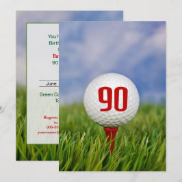 Golf 90:e Födelsedagsfest Inbjudningar