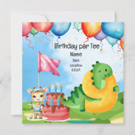 Golf 9:e födelsedagstema för killgolfer Party Inbjudningar