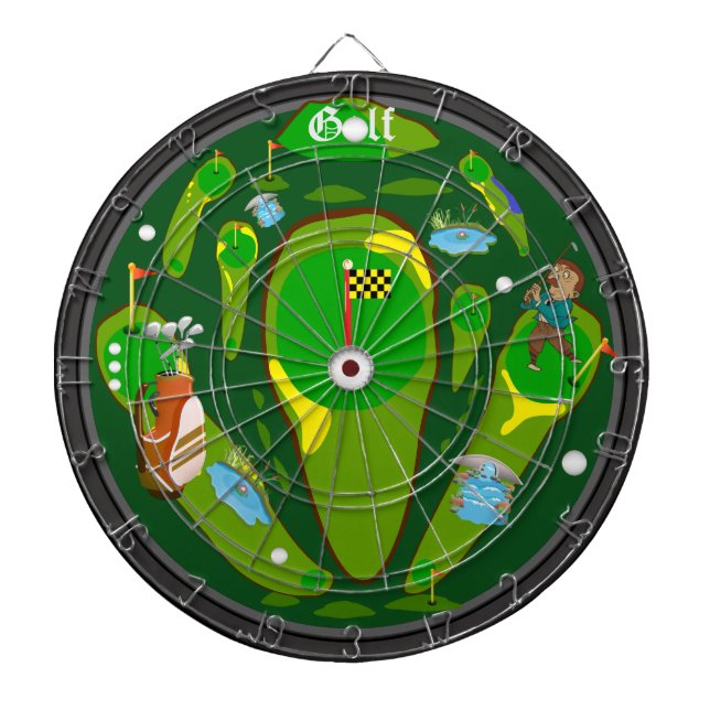 Golf 9-Hål Vatten  Dartboard Darttavla (Framsidan)